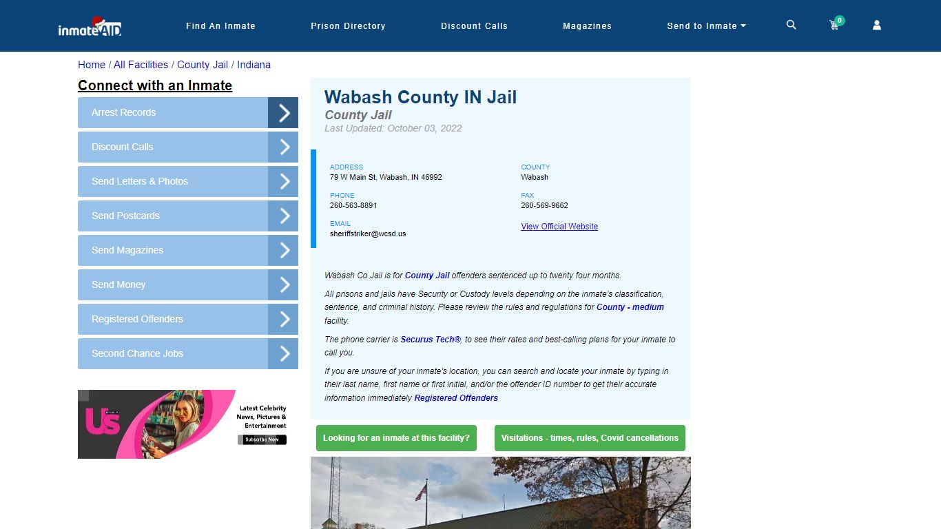 Wabash County IN Jail - Inmate Locator - Wabash, IN