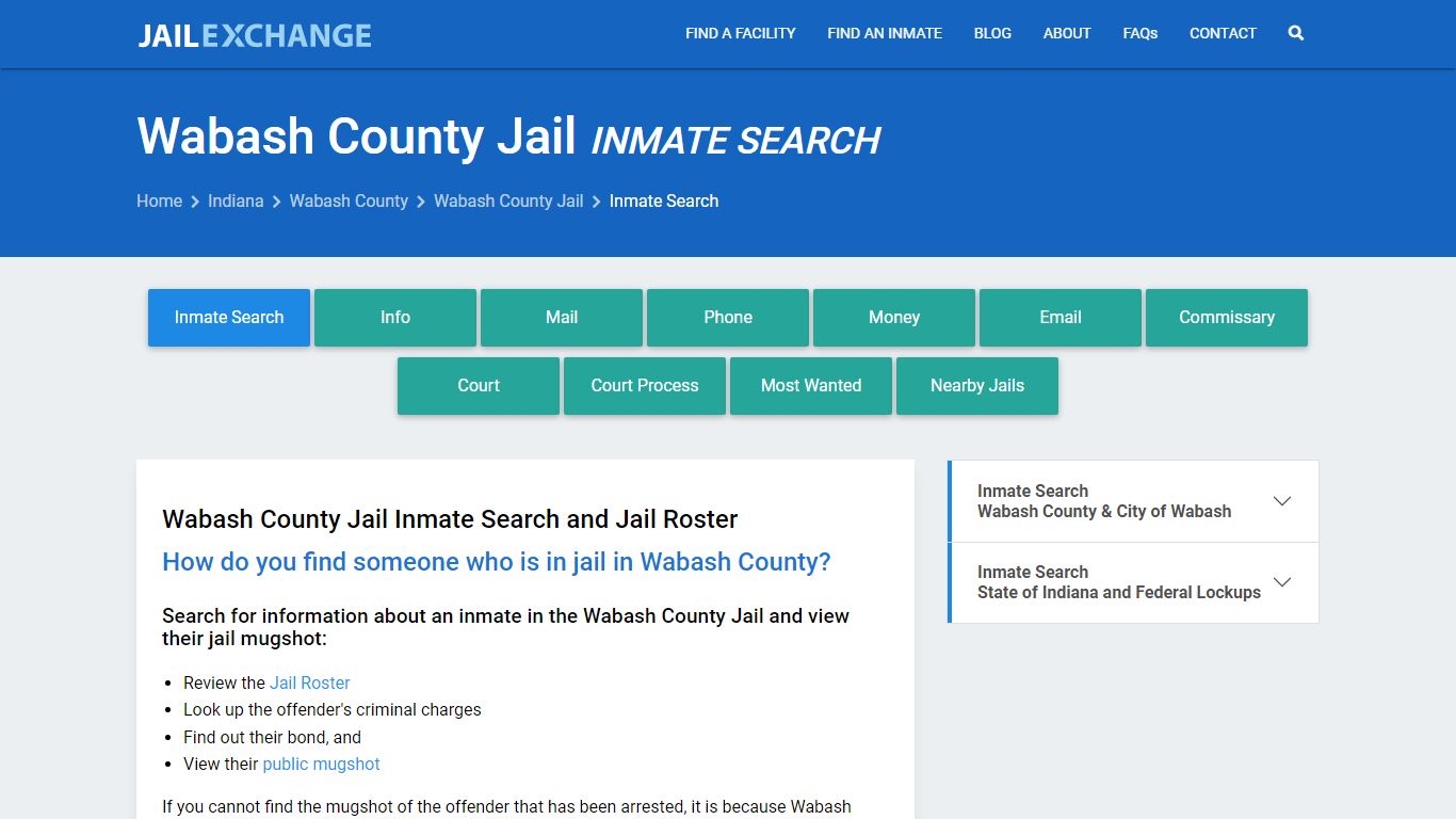 Inmate Search: Roster & Mugshots - Wabash County Jail, IN - Jail Exchange